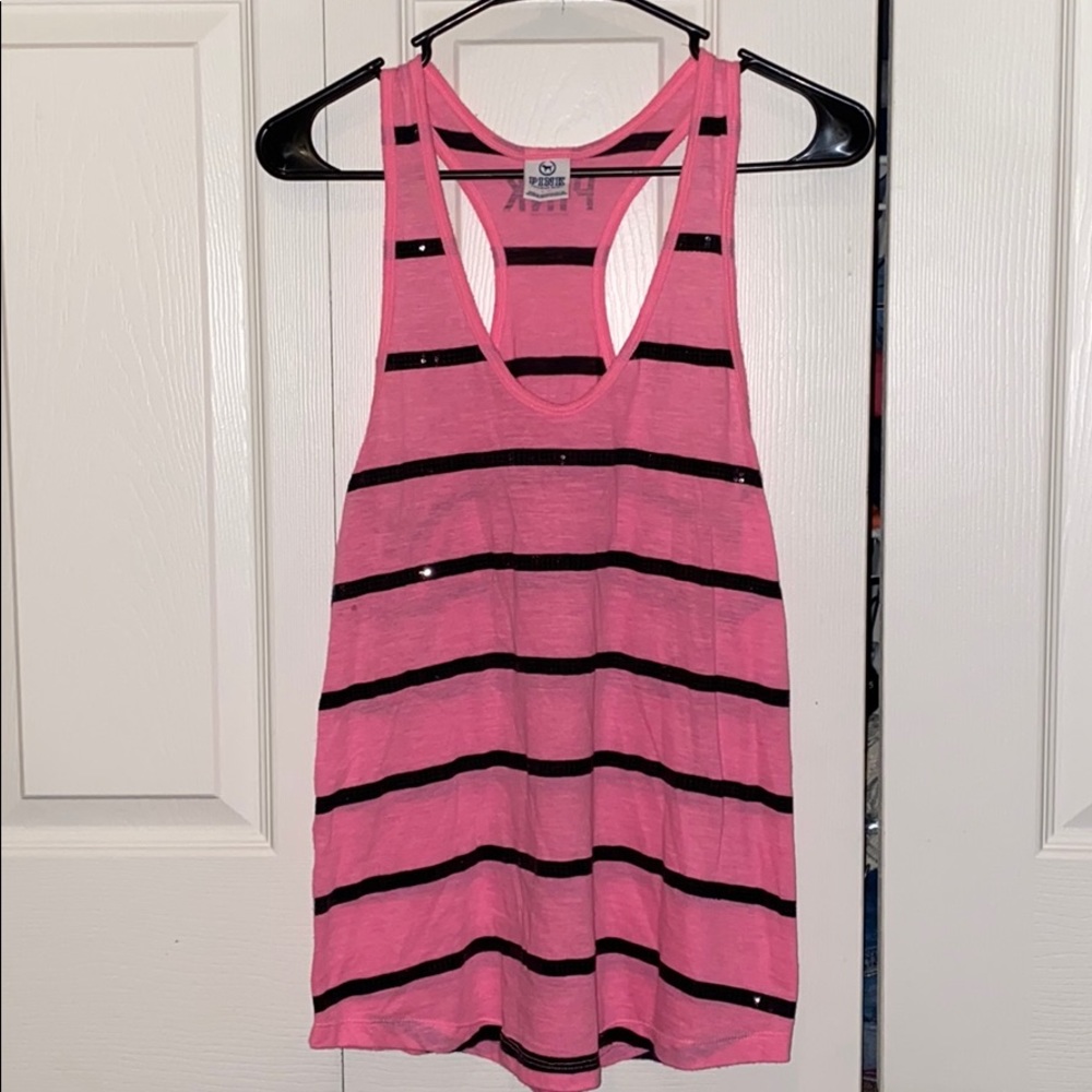PINK tank top with sequins
